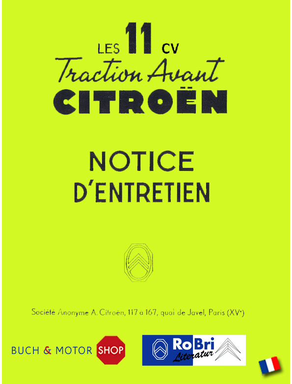 Citroën Traction Avant Notice d'emploi 1953 11CV